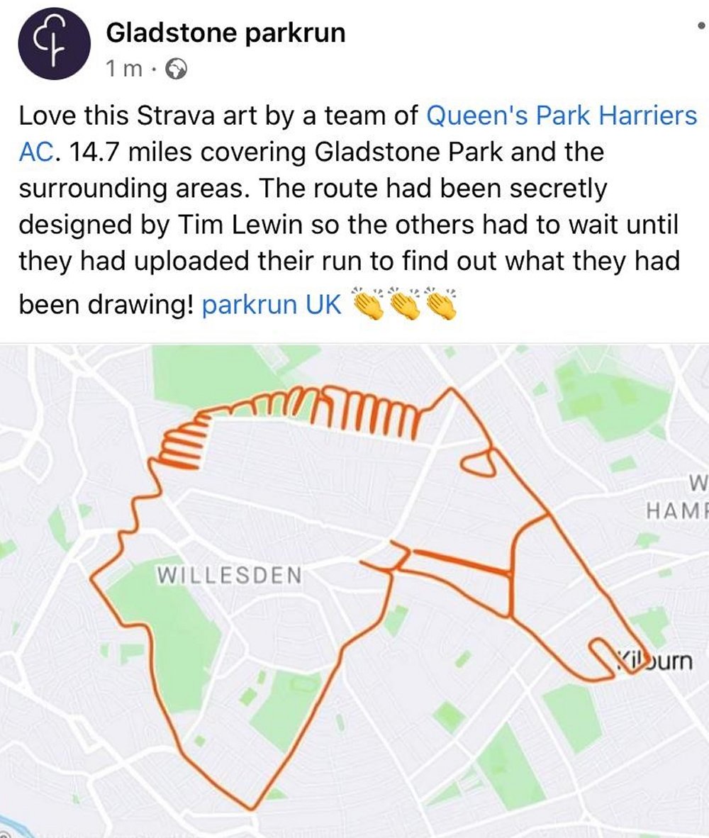 Queens Park Harriers Strava Art image