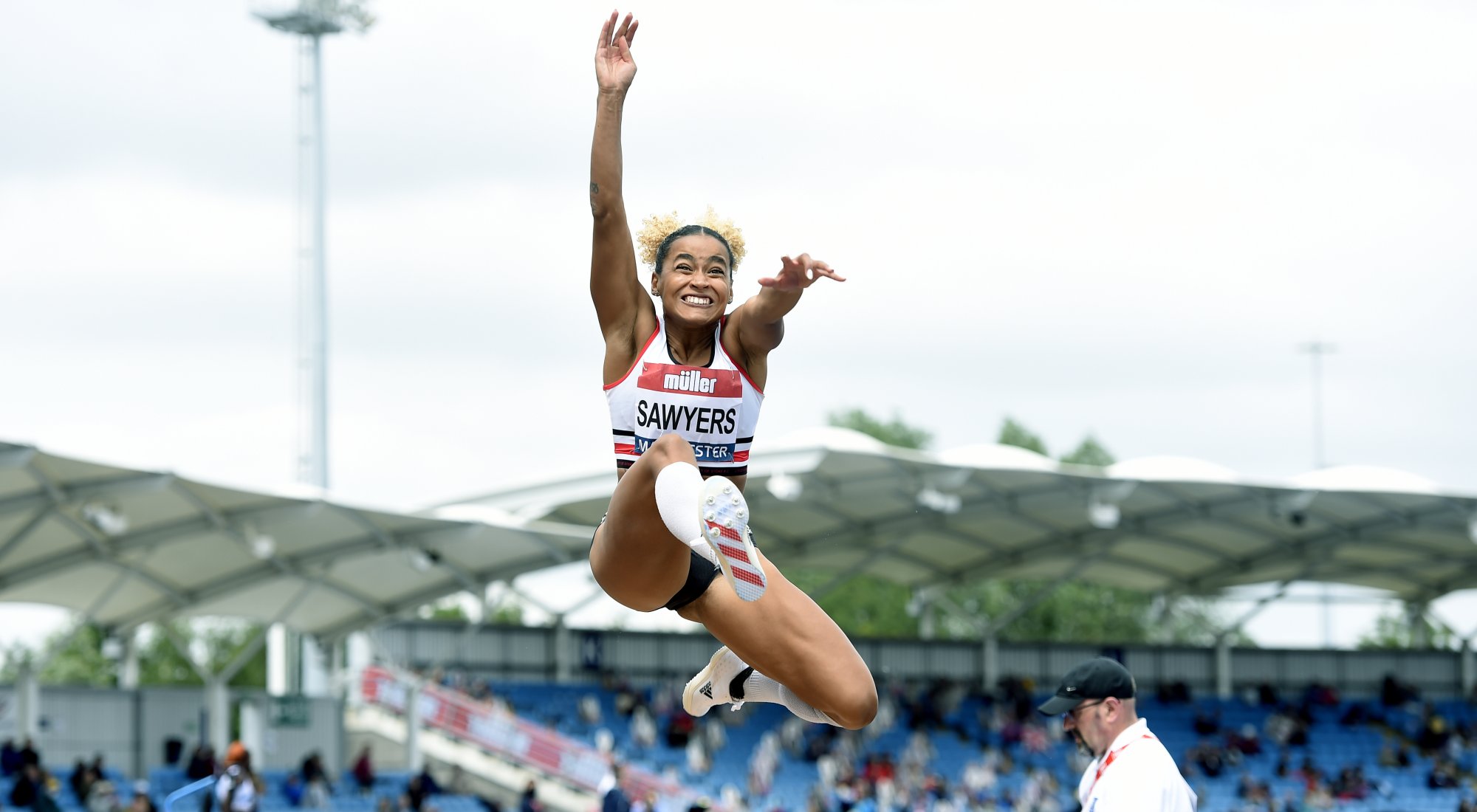 Jazmin Sawyers long jump British Champs 2021