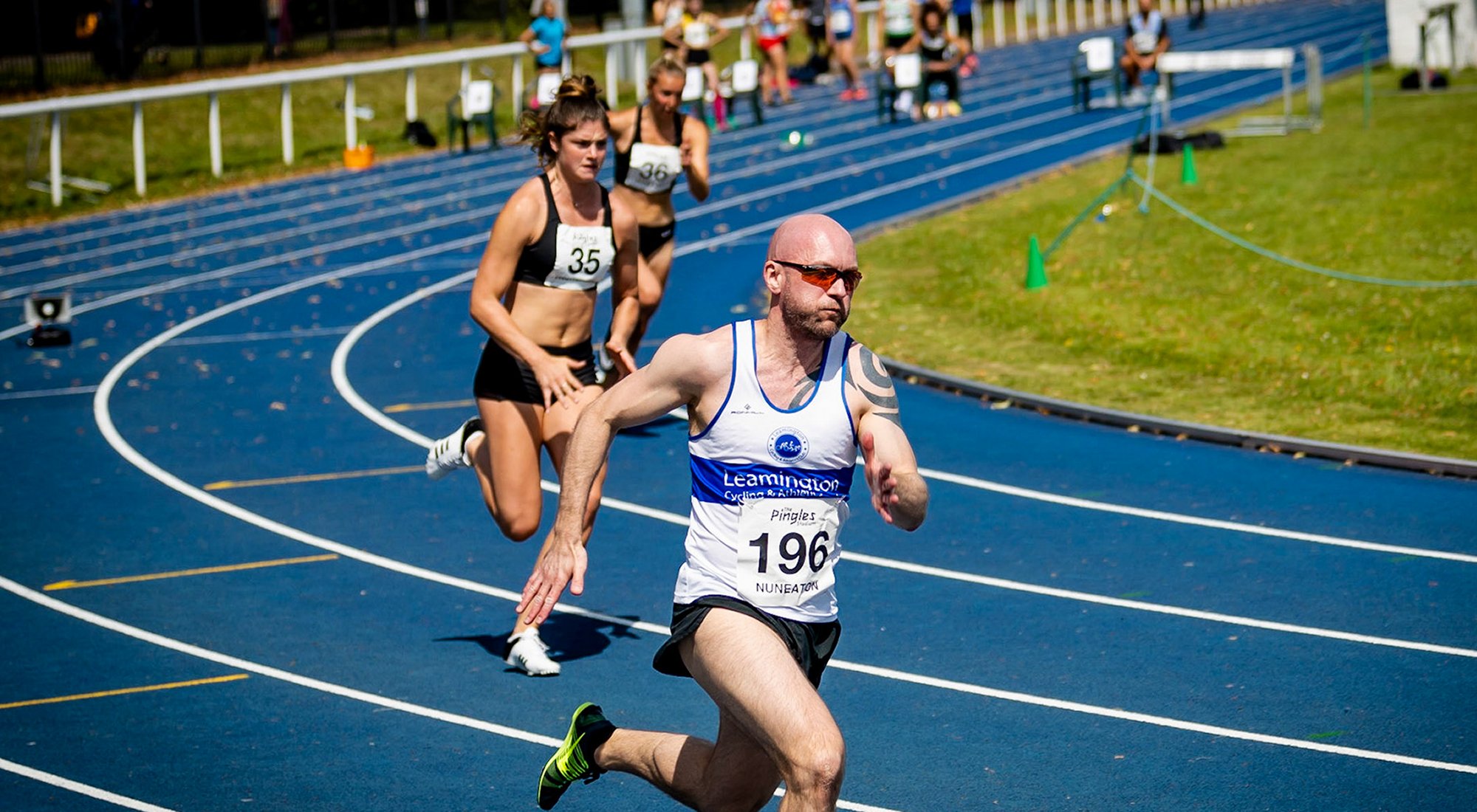 Hurdlers at Pingles Stadium Nuneaton. Photo by Stephen Lee