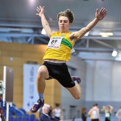 U17M long jump Sam Wright