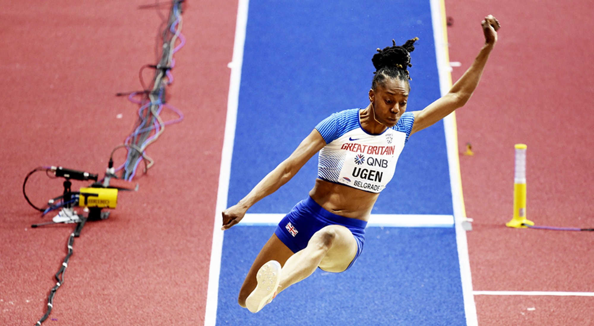 Lorraine Ugen long jump at World indoors