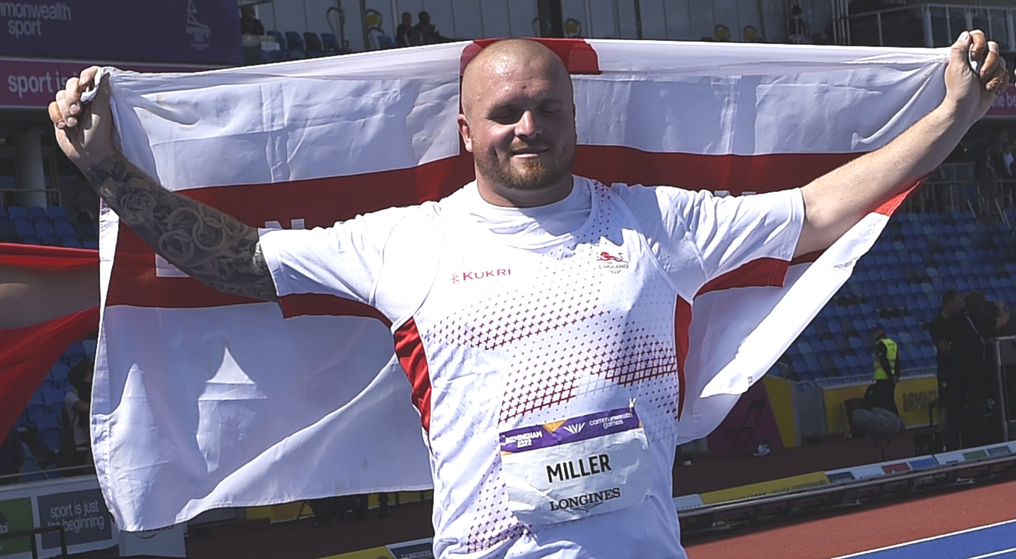 Nick Miller with flag