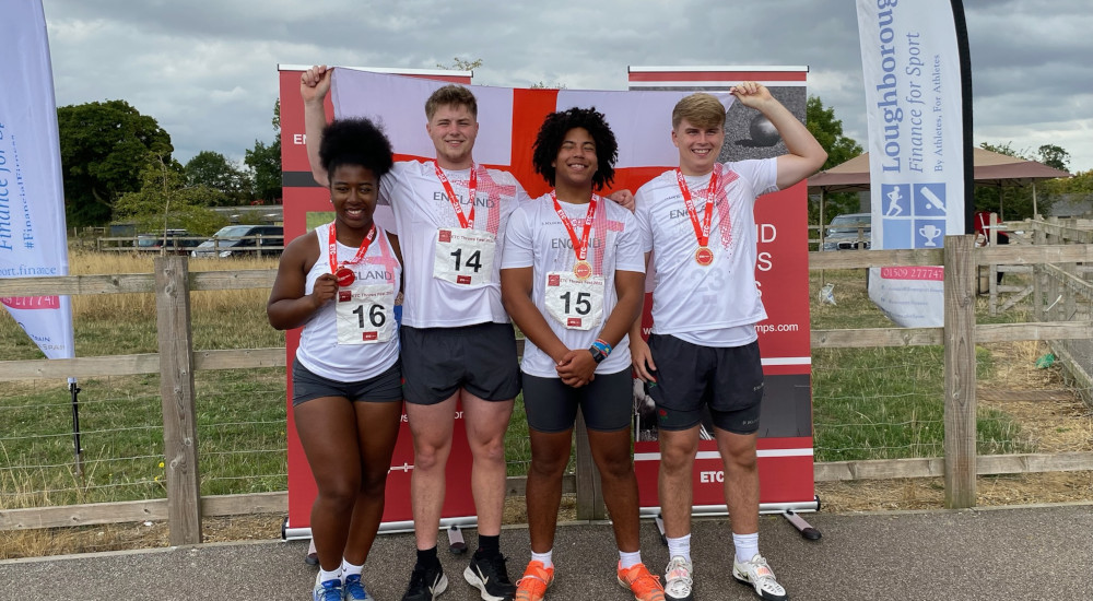 England athletes celebrate their success at the ETC Throws Fest 2022