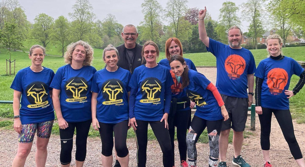 Liz Whitworth (far left) with friends after Birmingham Half Marathon