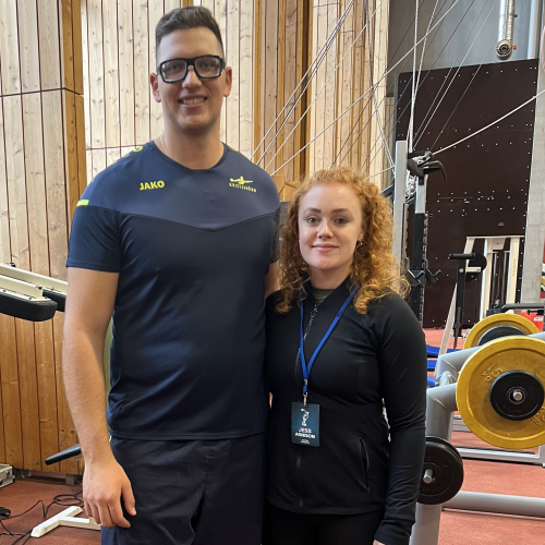 Jess Arnison with Kristjan Ceh at European Discus Conference