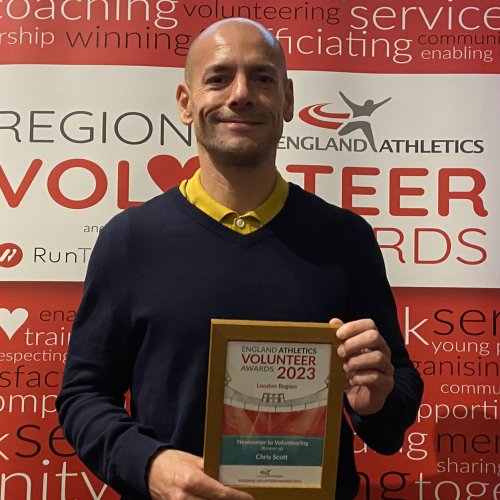 Newcomer to Volunteering runner up Chris Scott at London Volunteer Awards 2023