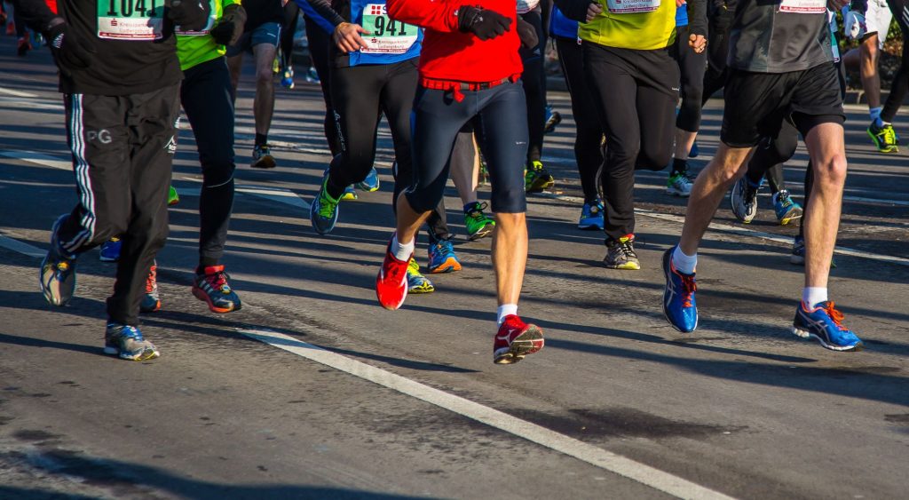 Leg shot of runners during a race