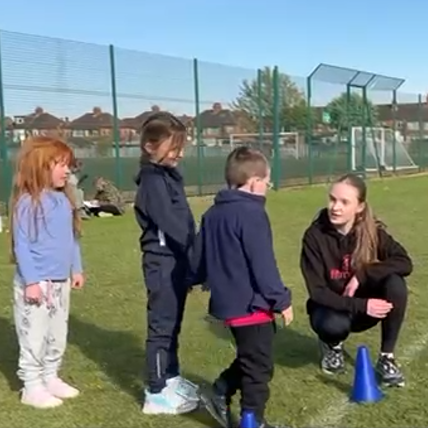 Megan Andrews with kids
