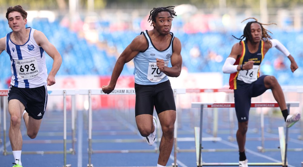U17 men's 100m hurdles at England champs