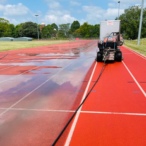 track cleaning at Medway Park