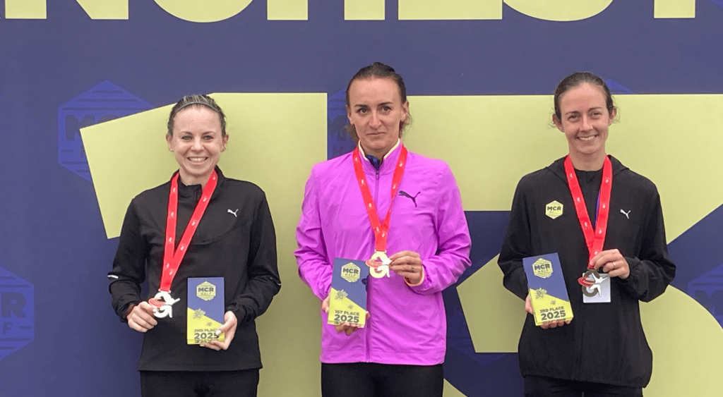 Women's podium at Manchester Half