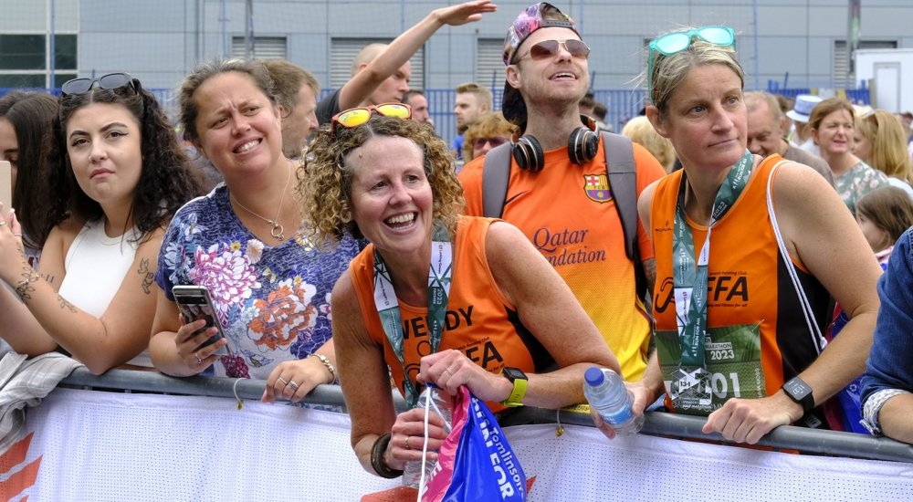 Jaffa member cheering at race