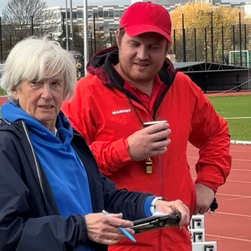 Starter officials Carol Wright and Dan Thompson