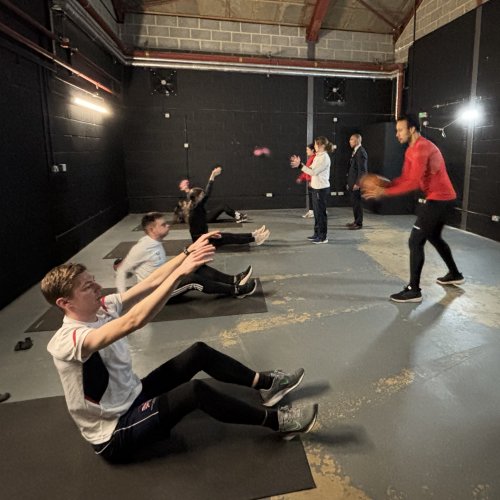 Med ball training at Abingdon AC