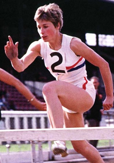 Mary Rand hurdling