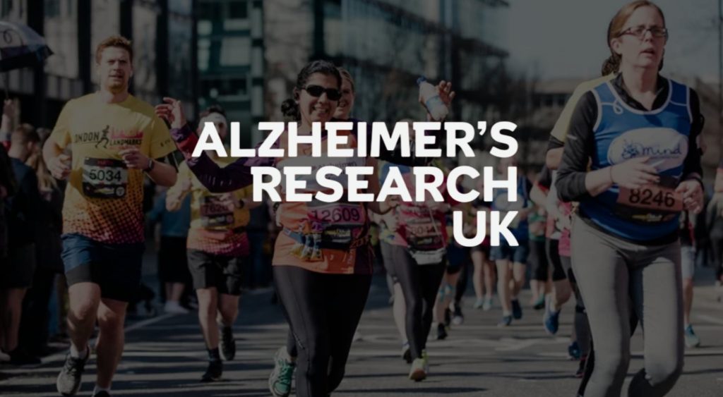 Alzheimers Research UK logo on picture of runners