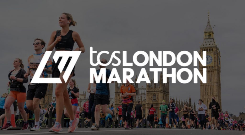 TCS London Marathon logo on picture of runners