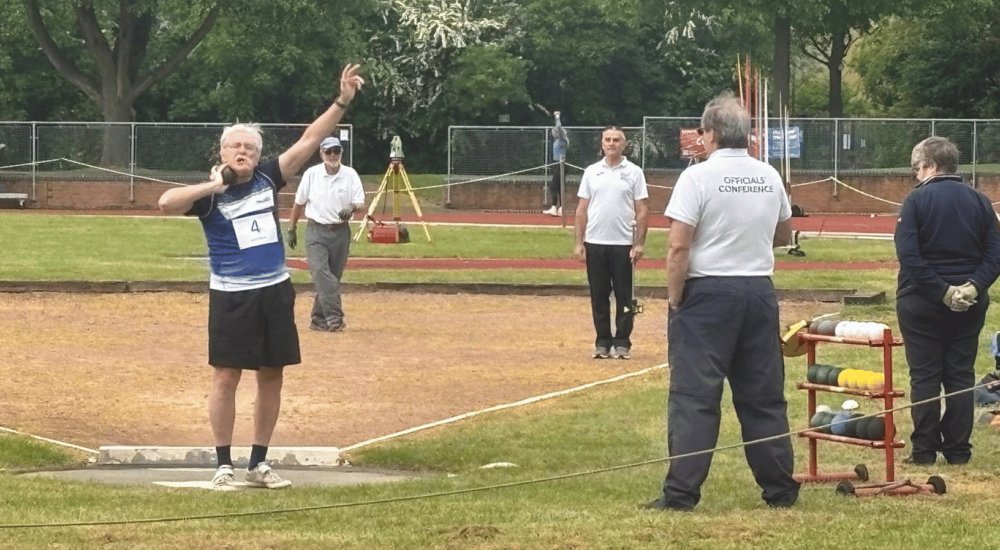 Shot putter at Peterborough Nene Valley open throws