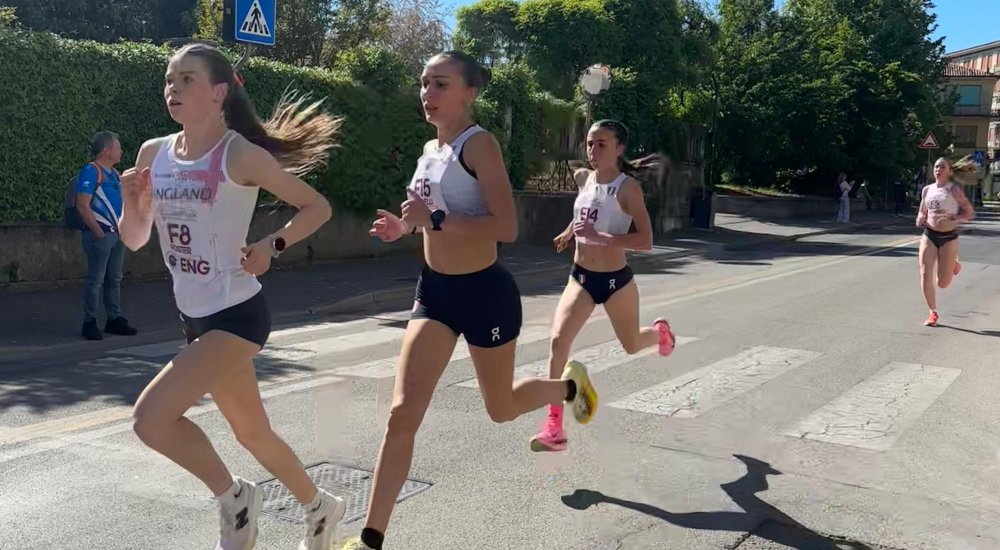 England U20 women road running in Oderzo Italy