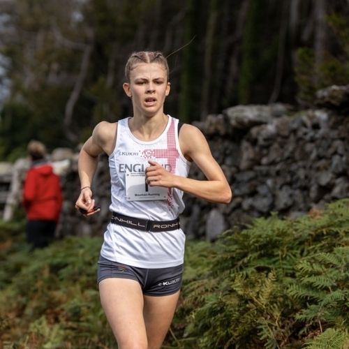 U18 girls race at Junior Home Countries International mountain running